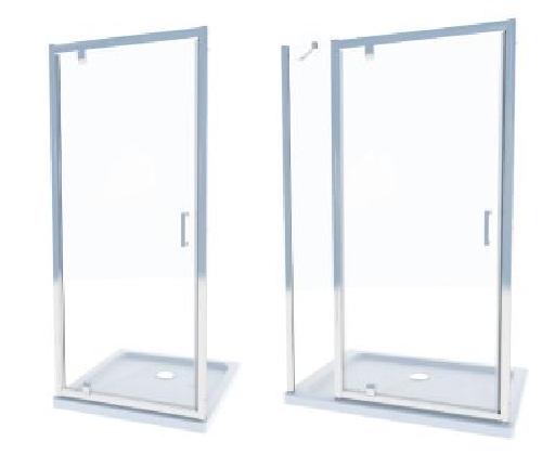 NEO  Porte pivotante 1070-1110 cm verre sec 6mm col chrome - Waterfront